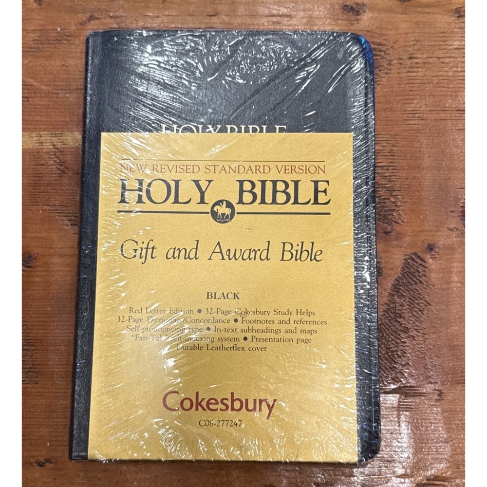 NRSV Gift & Award Bible Cokesbury Black Simulated Leather Red Letter Coke Sealed